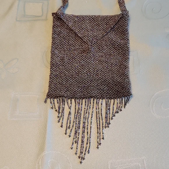 Chic Beaded Purse with Fringe - Picture 3 of 6